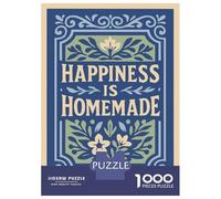 Rompecabezas De 1000 Piezas para Adultos Happiness Is Homemade Floral Art Rompecabezas para Adultos Juego Familiar Difícil Difícil Y Desafiante 70x50cm/1000pcs