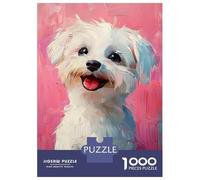Rompecabezas De 1000 Piezas para Adultos Happy Cute Dog Rompecabezas Práctico Juego Decoración del Hogar Cumpleaños Y Navidad 38x26cm/1000pcs