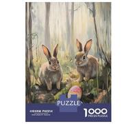 Rompecabezas De 1000 Piezas para Adultos Happy Easter Bunny Painting Rompecabezas para Adolescentes Juguetes Antiestrés Desafío Difícil Actividades Divertidas En Casa 38x26cm/1000pcs