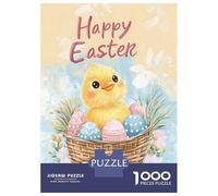 Rompecabezas De 1000 Piezas para Adultos Happy Easter Rompecabezas para Adultos Juegos Familiares Una Obra De Arte Ayuda A Ejercitar El Cerebro 52x38cm/1000pcs