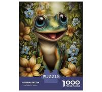 Rompecabezas De 1000 Piezas para Adultos Happy Frog in Floral Setting Rompecabezas para Adultos: Análisis Práctico del Juego Y Lógica, Toda La Familia 70x50cm/1000pcs