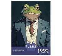 Rompecabezas De 1000 Piezas para Adultos Happy Frog in Suit Rompecabezas Juego Familiar para La Diversión Familiar Oferta como Regalo para Toda La Familia 52x38cm/1000pcs