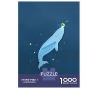 Rompecabezas De 1000 Piezas para Adultos Happy Whale and Moon Rompecabezas para Adultos Juego Práctico Decoración De Pared Gran Regalo para Los Amantes De Los Juegos 70x50cm/1000pcs