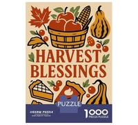 Rompecabezas De 1000 Piezas para Adultos Harvest Blessings Fall Graphic Rompecabezas para Adultos Juguete Decoración De Pared Decoración del Hogar Interacción Entre Padres E Hijos 70x50cm/1000pcs
