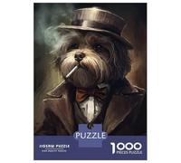 Rompecabezas De 1000 Piezas para Adultos Havanese Dog The Gangster Rompecabezas para Adultos Juegos Familiares Desafío Difícil para Cumpleaños, Navidad 70x50cm/1000pcs