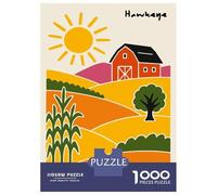 Rompecabezas De 1000 Piezas para Adultos Hawkeye Iowa Farm Landscape Illustration Rompecabezas para Adultos Juego Familiar Vacaciones En Casa Matar El Tiempo Desafiante De Completar 38x26cm/1000pcs