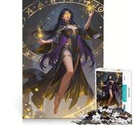 Rompecabezas de 1000 Piezas para Adultos: Hechicera lanzando un Hechizo con un círculo mágico Juegos educativos, de análisis y lógica Regalo de cumpleaños o para viajeros 38x52cm