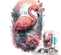 Rompecabezas de 1000 Piezas para Adultos Hechicería de flamencos Un Reto para completar Decoración del hogar Juego práctico para Mayores de 14 años (38x26cm)