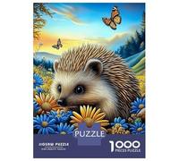 Rompecabezas De 1000 Piezas para Adultos Hedgehog in A Field of Flowers Rompecabezas para Adultos Juego Familiar Difícil Difícil Y Desafiante 52x38cm/1000pcs