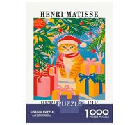 Rompecabezas De 1000 Piezas para Adultos Henri Matisse Christmas Cat Art Print Rompecabezas para Adultos Juegos Relajantes Difícil Difícil Cumpleaños Y Navidad 52x38cm/1000pcs