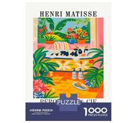Rompecabezas De 1000 Piezas para Adultos Henri Matisse Cow in Bathtub Art Print Rompecabezas para Adultos Juegos Divertidos Corte De Precisión Actividades Divertidas En Casa, 38x26cm/1000pcs