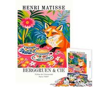 Rompecabezas de 1000 Piezas para Adultos Henri Matisse Fox Coffee Art Print Decoración del hogar Juguetes Gran Regalo para Juegos Juegos de relajación Mejorar el Amor Entre Parejas Tamaño 50x75cm