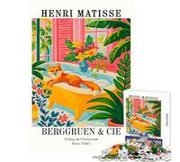 Rompecabezas de 1000 Piezas para Adultos Henri Matisse Zorro en la bañera impresión artística decoración del hogar Juguetes Obra de Arte Regalo Juego Educativo Actividades Divertidas en casa 38x26cm