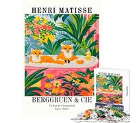 Rompecabezas de 1000 Piezas para Adultos Henri Matisse Zorros en la bañera Impresión artística Juguete Decoración de Pared Gran Regalo para Juegos Juego Imposible Interacción Entre Padres e Hijos
