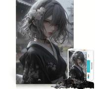 Rompecabezas de 1000 Piezas para Adultos Hermosa Doncella Ninja,decoración Ideal para Recortar,Juego de concentración Mental,Juego Relajante,Escena navideña (38x52cm)