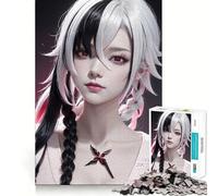 Rompecabezas de 1000 Piezas para Adultos Hermosa niña con pupila roja,Arte de Borde Exacto,Juego Mental,Regalo para Pasar un rato Agradable,Regalo Divertido de Navidad (38x52cm)