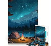 Rompecabezas de 1000 Piezas para Adultos Hermosa Noche de Campamento,Arte de Corte preciso,Juguete Creativo,Juego para el Tiempo Libre,Regalo Tranquilo de Navidad (38x52cm)