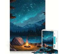 Rompecabezas de 1000 Piezas para Adultos Hermosa Noche de Campamento,Juego de Ajuste, Juego Mental,Regalo de Juego Gratuito,Regalo de cumpleaños Mental (50x75cm)