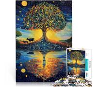 Rompecabezas de 1000 Piezas para Adultos Hermoso árbol Alivia el estrés Vacaciones en casa Matar el Tiempo Apto para Parejas 38x26cm