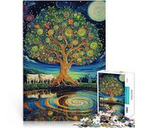 Rompecabezas de 1000 Piezas para Adultos “Hermoso árbol” Hecho de Papel，para Mayores de 14 años Desafío de Juego de Juguetes educativos Buen Regalo。tamaño：26x38cm/10.24x14.96pulgada