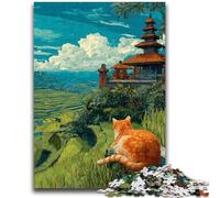 Rompecabezas de 1000 Piezas para Adultos, Hermoso Gato Naranja, Juegos educativos, decoración del hogar, Juego Educativo para cumpleaños y Navidad, 50x75cm