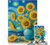 Rompecabezas de 1000 Piezas para Adultos Hermoso Girasol Juguetes de Entretenimiento Familiar Colección de Artistas, Bellas Artes 38x26cm