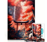 Rompecabezas de 1000 Piezas para Adultos,Hermoso,japonés,con Bordes Suaves,Juguete de construcción,Juego Relajante,Escena navideña (38x52cm)