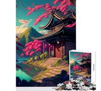 Rompecabezas de 1000 Piezas para Adultos Hermoso Juego práctico con temática de Japón y la mañana Que Mejora la Memoria Ideal para Decorar la Pared y Reducir el estrés (50x75cm)