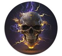 Rompecabezas de 1000 Piezas para Adultos, Hermoso Rompecabezas Redondo de Calavera, 1000 Piezas para Adultos, Rompecabezas y decoración del hogar, Fiestas, 67,5 x 67,5 cm