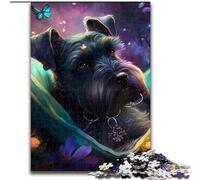 Rompecabezas de 1000 Piezas para Adultos,Hermoso Schnauzer estándar,Hecho de Madera,lo Que lo Convierte en un Gran Regalo para la diversión Familiar de 50x75cm para Vacaciones,cumpleaños y Noches