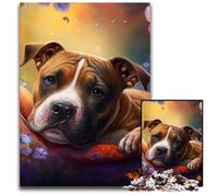 Rompecabezas de 1000 Piezas para Adultos,Hermoso Staffordshire Bull Terrier,Rompecabezas imposibles para Adultos,Actividad Familiar,decoración del hogar,Regalo navideño,50x75cm/19,68x29,52 Pulgadas