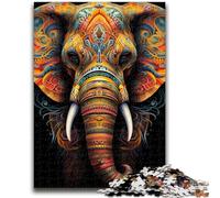 Rompecabezas de 1000 Piezas para Adultos, Hermosos Elefantes Coloridos, desafiantes Juegos de Actividades Familiares, Juguete de Bricolaje para decoración de Pared del hogar, Regalos de 38x26cm