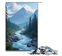Rompecabezas de 1000 Piezas para Adultos Hermosos ríos y montañas Rompecabezas de Madera para Adultos y niños Herramienta para aliviar el estrés 1000 Piezas (38 x 26 cm)