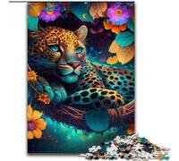 Rompecabezas de 1000 Piezas para Adultos. Hermosos Rompecabezas de Madera de Leopardo para Adultos. Un desafío para Adolescentes, Decorar el hogar o Regalar (tamaño 50x75cm).