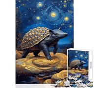 Rompecabezas de 1000 piezas para adultos Híbrido de armadillo y tortuga bajo una noche estrellada Juego práctico de análisis y lógica Juguetes antiestrés que fortalecen el amor entre parejas (50x75cm)