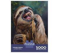 Rompecabezas De 1000 Piezas para Adultos Hilarious Sloth Eating Rompecabezas para Adultos Juego Familiar Difícil Difícil Y Desafiante 52x38cm/1000pcs