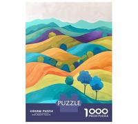 Rompecabezas De 1000 Piezas para Adultos Hills and Trees Oil Piece Rompecabezas Juego De Ingenio Carrera De Velocidad De Manos Interacción Entre Padres E Hijos 52x38cm/1000pcs