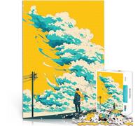 Rompecabezas de 1000 Piezas para Adultos Hombre Frente a Nubes de tormenta Acertijo para con Piezas de Formas aleatorias Que se entrelazan Completamente 38x26cm