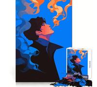 Rompecabezas de 1000 Piezas para Adultos Hombre soñador y Humo,ilustración Minimalista de Arte Abstracto,Juego de articulaciones preciso,Juguete Inteligente para el Cerebro,Juego,Regalo