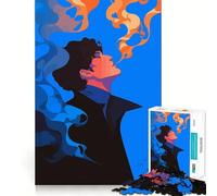 Rompecabezas de 1000 Piezas para Adultos Hombre soñador y Humo,ilustración Minimalista de Arte Abstracto,diversión para armar,desafío Inteligente,Juego Tranquilo,Regalo de cumpleaños para Aficionados