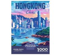 Rompecabezas De 1000 Piezas para Adultos Hong Kong China Rompecabezas De Juguete Decoración De Pared Una Obra De Arte Cumpleaños Y Navidad 70x50cm/1000pcs