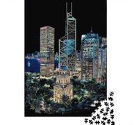 Rompecabezas De 1000 Piezas para Adultos Hong Kong Cityscape at Night-1 Rompecabezas para Adultos Juegos Familiares Que Mejoran La Memoria Interacción Entre Padres E Hijos 52x38cm/1000pcs