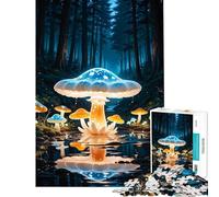 Rompecabezas de 1000 Piezas para Adultos Hongos Luminosos en un Bosque Encantado Juguetes adictivos para Cultivar la Paciencia Juego Familiar para aliviar el estrés Regalo de cumpleaños (50x75cm)