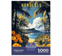Rompecabezas De 1000 Piezas para Adultos Honolulu Hawaii Travel Rompecabezas para Adultos Juguetes Antiestrés Patrón De Ensamblaje Cumpleaños 52x38cm/1000pcs