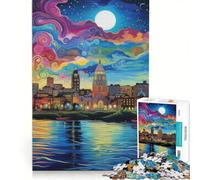 Rompecabezas de 1000 Piezas para Adultos: Horizonte de Boston, Juegos Familiares, un Reto para completar, Que fomenta el Amor Entre Parejas 50x75cm