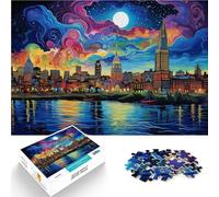 Rompecabezas de 1000 Piezas para Adultos Horizonte de Boston Juguetes de Juego para Regalo Familiar Decoración del hogar 52x38cm