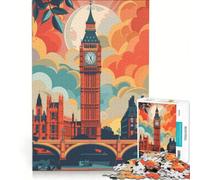Rompecabezas de 1000 Piezas para Adultos Horizonte de Londres con Big Ben Juego Familiar interacción Entre Padres e Hijos cumpleaños y Navidad 38x52cm
