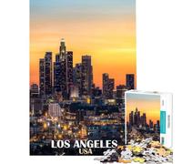 Rompecabezas de 1000 Piezas para Adultos Horizonte de Los Ángeles al Atardecer Ayuda a ejercitar el Cerebro Decoración Juego de ingenio Apto para Mayores de 14 años (38x52cm)