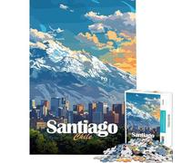 Rompecabezas de 1000 Piezas para Adultos Horizonte de Santiago de Chile Actividades Divertidas en casa Regalos para Mujeres Juego de ingenio para Mayores de 14 años (38x26cm)