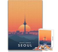 Rompecabezas de 1000 Piezas para Adultos, Horizonte de Seúl, Corea del Sur, Juego desafiante, Juguetes, Regalos para Mujeres, Regalo de cumpleaños, tamaño 38x26cm